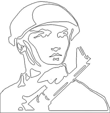 Трафарет военного самолёта для детей