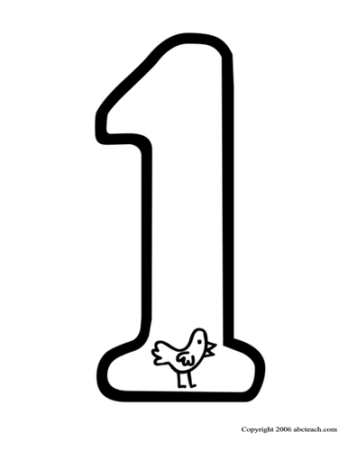 Цифра 1 трафарет