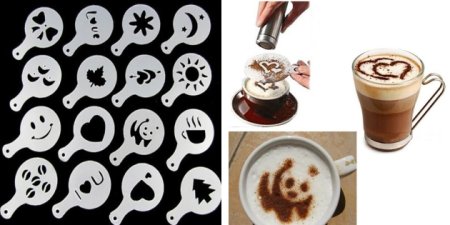 Трафареты для корицы в кофе Снежинка