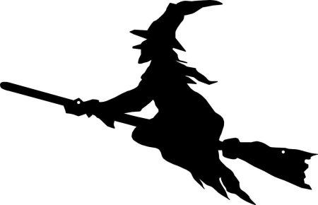 Трафарет ведьмы на метле на хэллоуин (48 фото)
