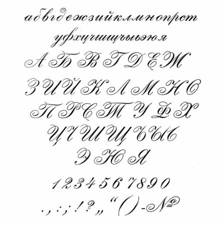 Каллиграфия копперплейт алфавит