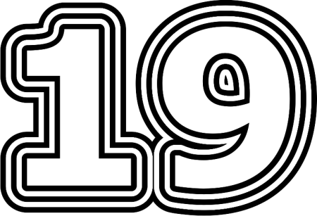 Цифра 19 трафарет