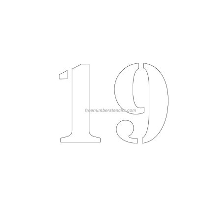 Цифра 19 трафарет для вырезания
