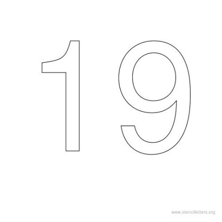 Цифра 19 трафарет