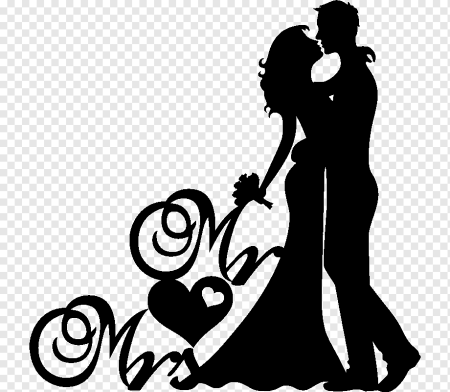 Силуэт молодоженов