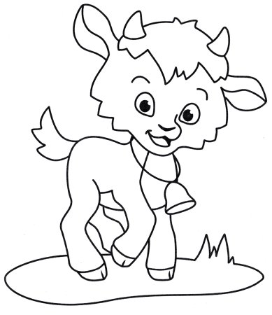 Раскраски козленок для детей 3-4 лет