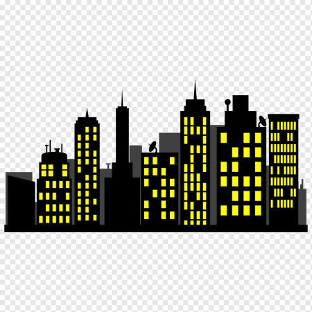 Силуэт ночного города
