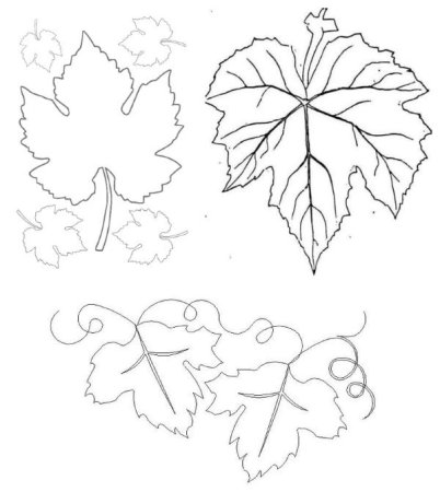 Лист винограда шаблон