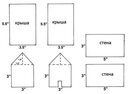 Схема пряничного домика маленького