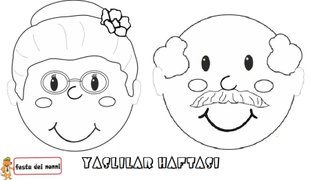 Раскраска лицо бабушки и дедушки