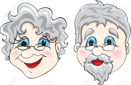 Лицо бабушки и дедушки