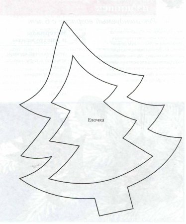 Трафарет елки из картона