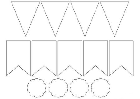 Макет флажков для гирлянды