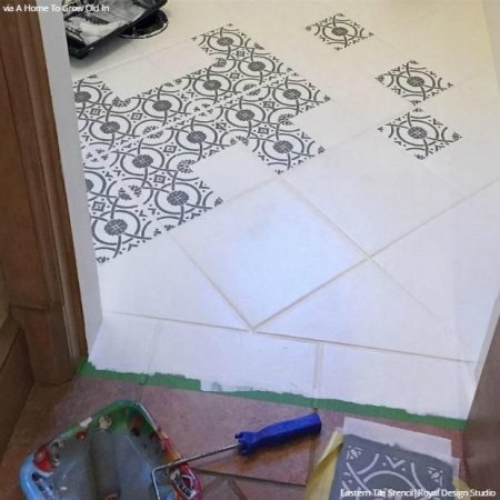 Трафарет для покраски плитки