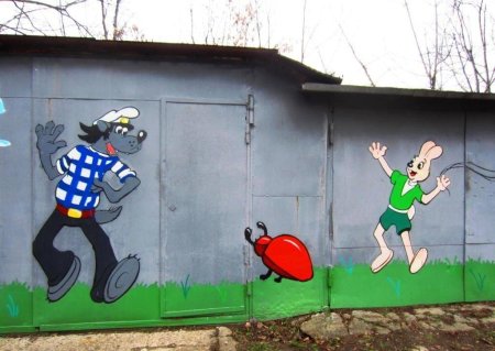 Рисунки на гаражных воротах