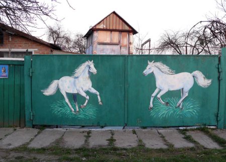 Рисунки на воротах