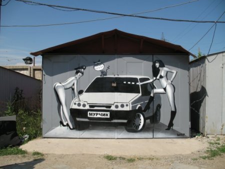 Рисунки на гаражных воротах
