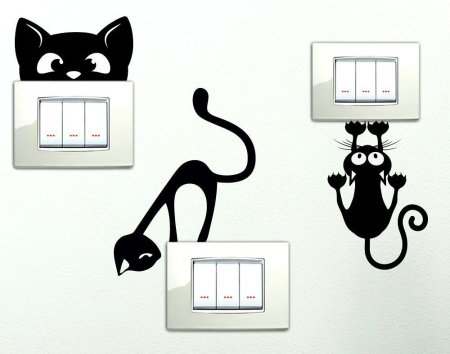 Трафарет кота на стену