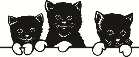 Коты трафарет на окно
