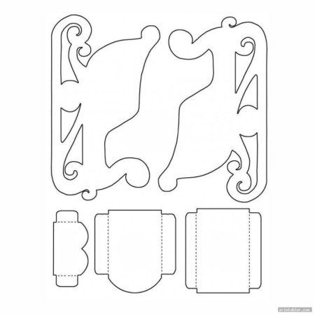 Чертеж саней Деда Мороза из картона