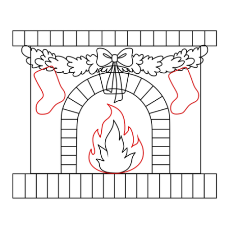 Рисование камина