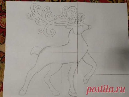 Олень из потолочной плитки