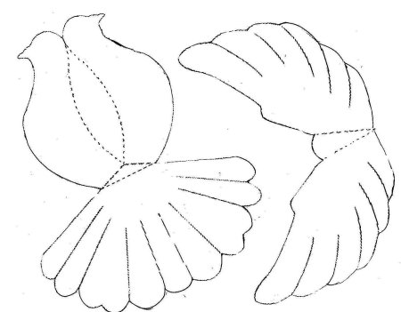 Шаблон объемного голубя