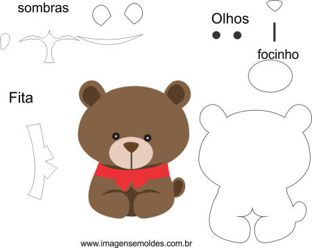 Мишка из фетра схема