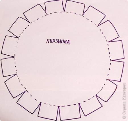 Круглая корзинка из картона