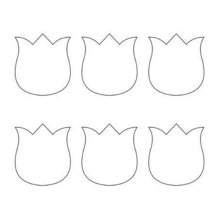 Трафарет тюльпана для аппликации