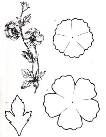 Шаблон цветов для вырезания из ткани