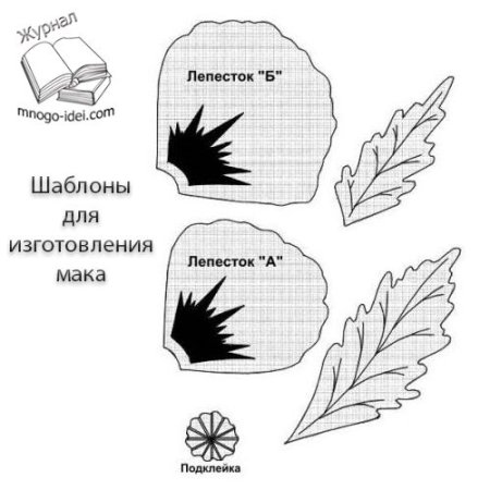 Выкройка лепестков мака