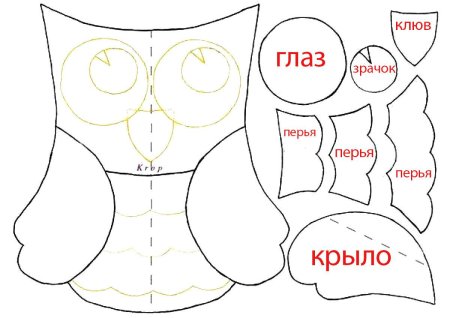 Подушка сплюшка Сова выкройка