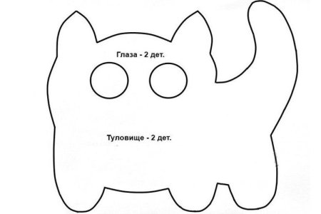 Выкройка игрушки подушки кота