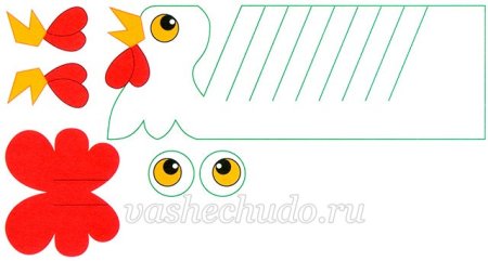 Петушок из бумаги шаблоны