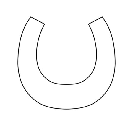 Трафарет подковы из картона