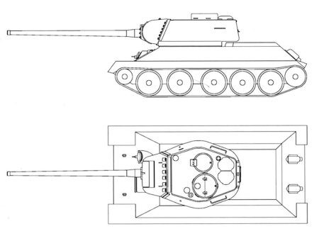 Чертёж танка т-34-100