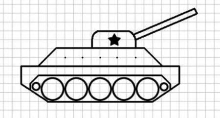 Трафарет танка для рисования