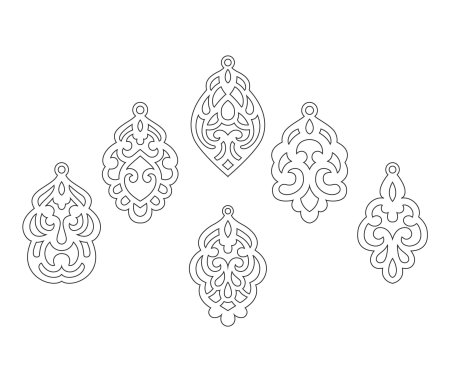 Трафарет украшения серьги