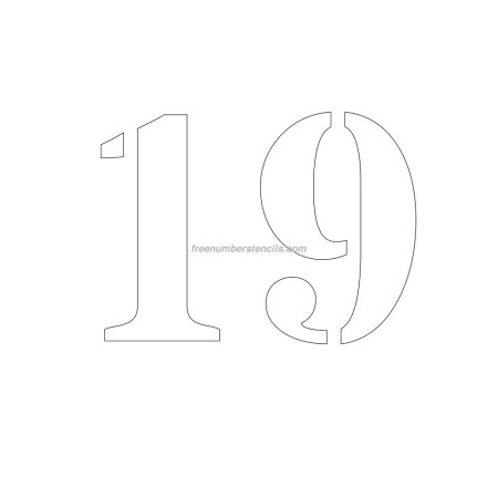 Цифра 19 трафарет