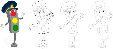 Дорога со светофором раскраска для малышей