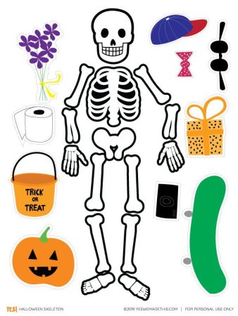Трафарет костюма скелета для мальчика на хэллоуин своими руками (49 фото)