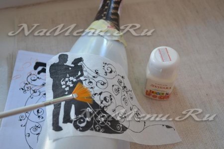 Трафарет на Свадебные бутылки