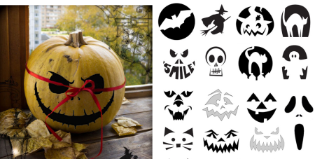 Тыква на Хэллоуин трафарет