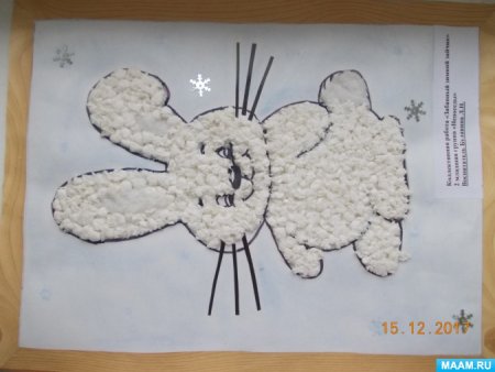 Аппликация из рваных салфеток