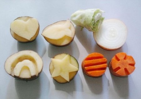 Рисование штампами из овощей