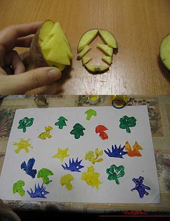 Рисование печатками из овощей