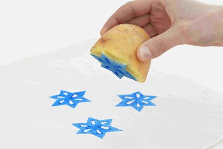 Рисование штампами из картофеля
