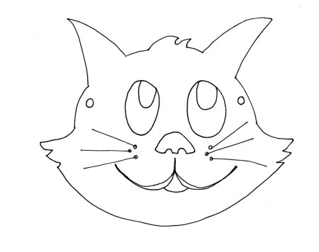Маска кота раскраска