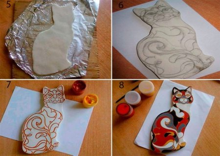 Кошка из соленого теста